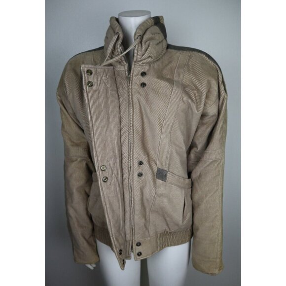 VINTAGE WOMEN'S BEIGE CORDUROY WINTER COAT - NEW YORK GIRL - SIZE M - Picture 7 of 10